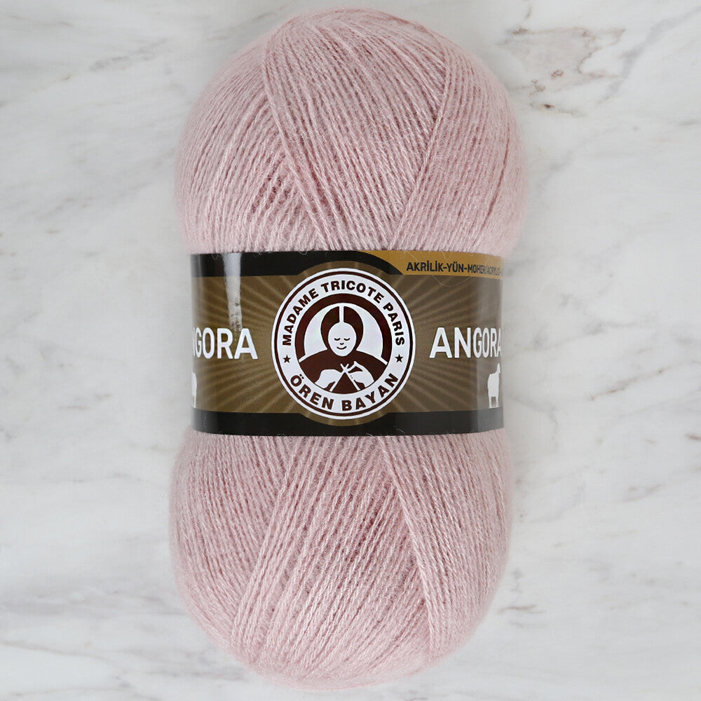 Örenbayan Angora Pudra Pembe El Örgü İpi -124